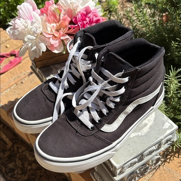 Vans Shoes - Vans Black and White Logo Sneakers